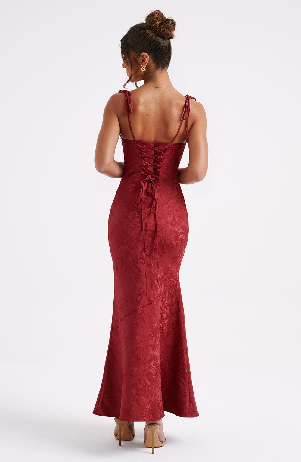 WHITNEY MAXI DRESS IN RED - ELEGANT A-LINE
