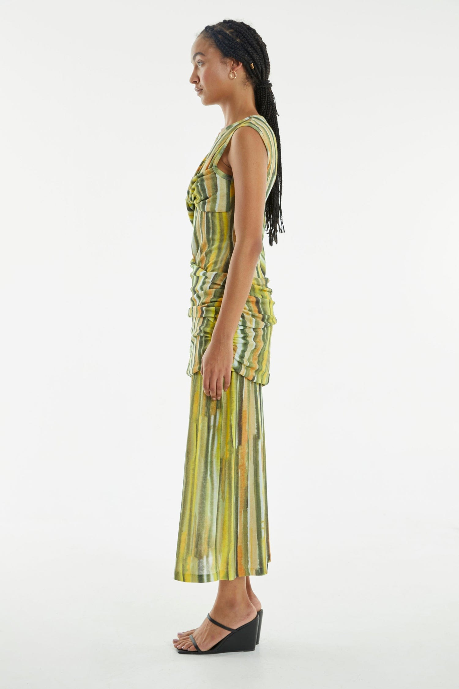 WIND THROUGH BRUSH STROKE MINI DRESS FOR PARTY