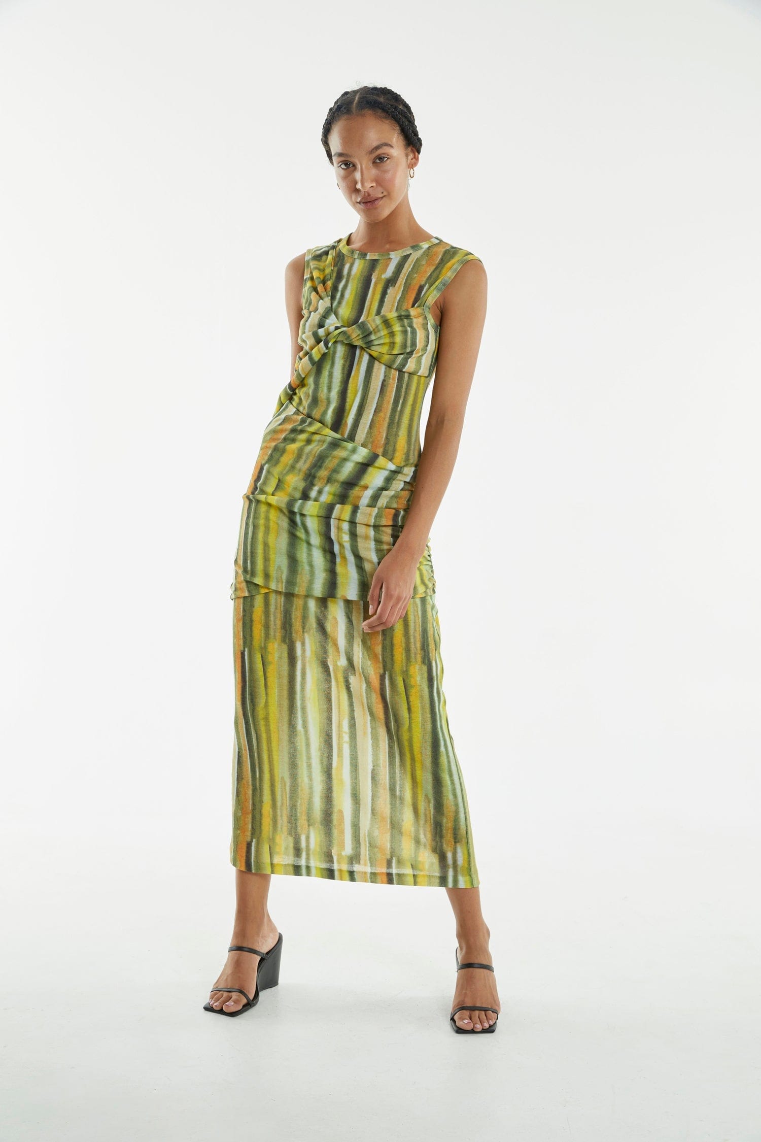 WIND THROUGH BRUSH STROKE MINI DRESS FOR PARTY