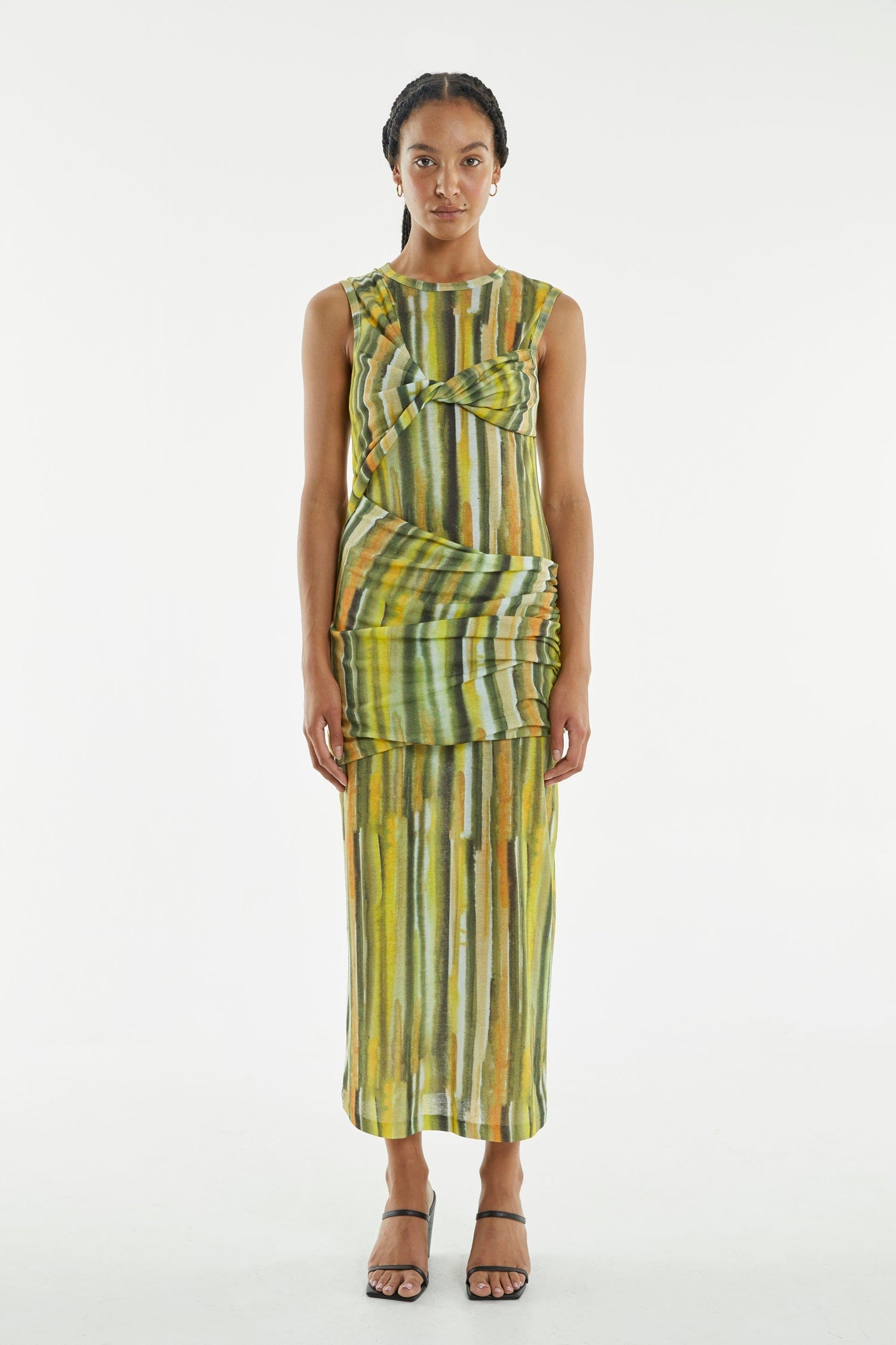 WIND THROUGH BRUSH STROKE MINI DRESS FOR PARTY