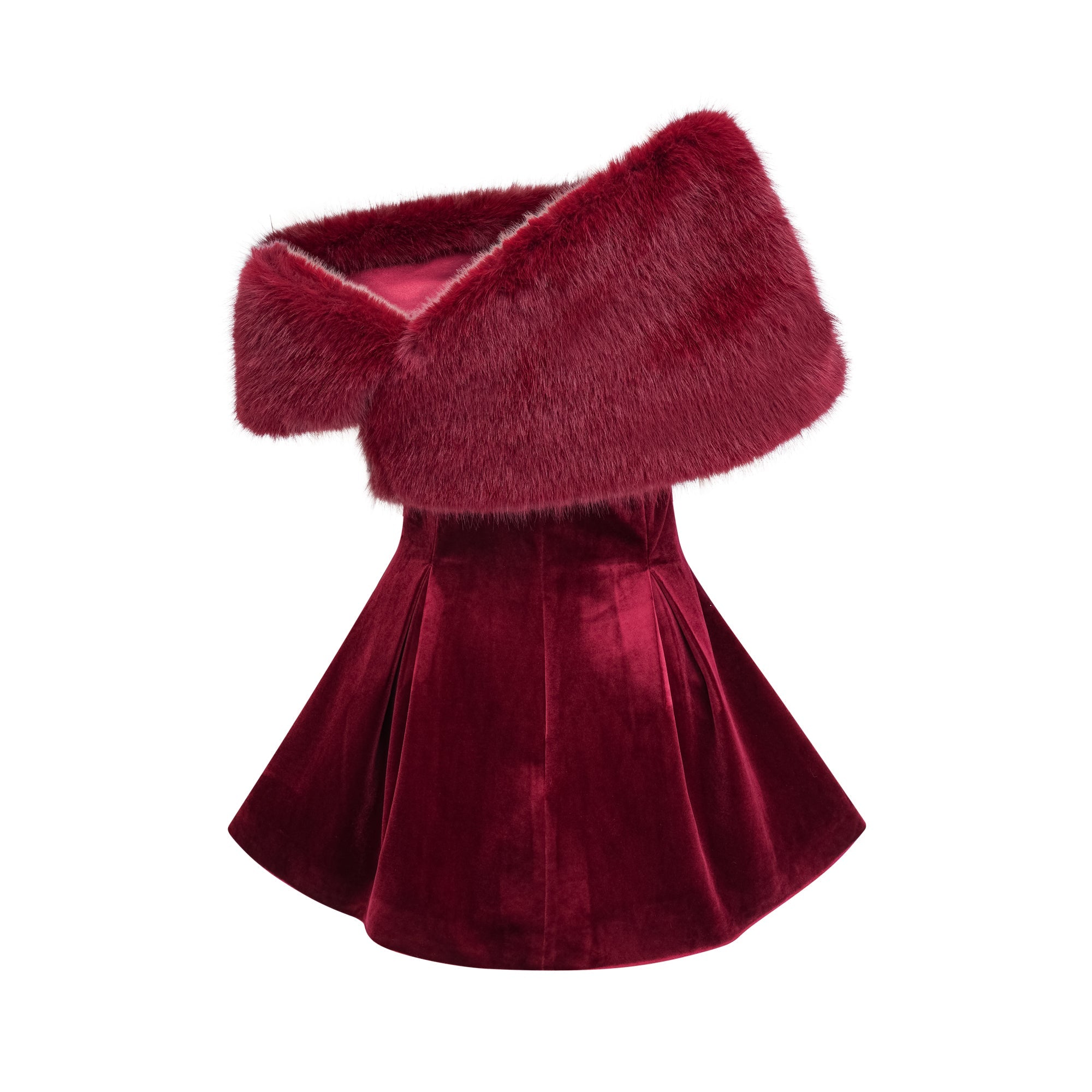 WOMEN'S VELVET FUR DRESS FOR PARTY