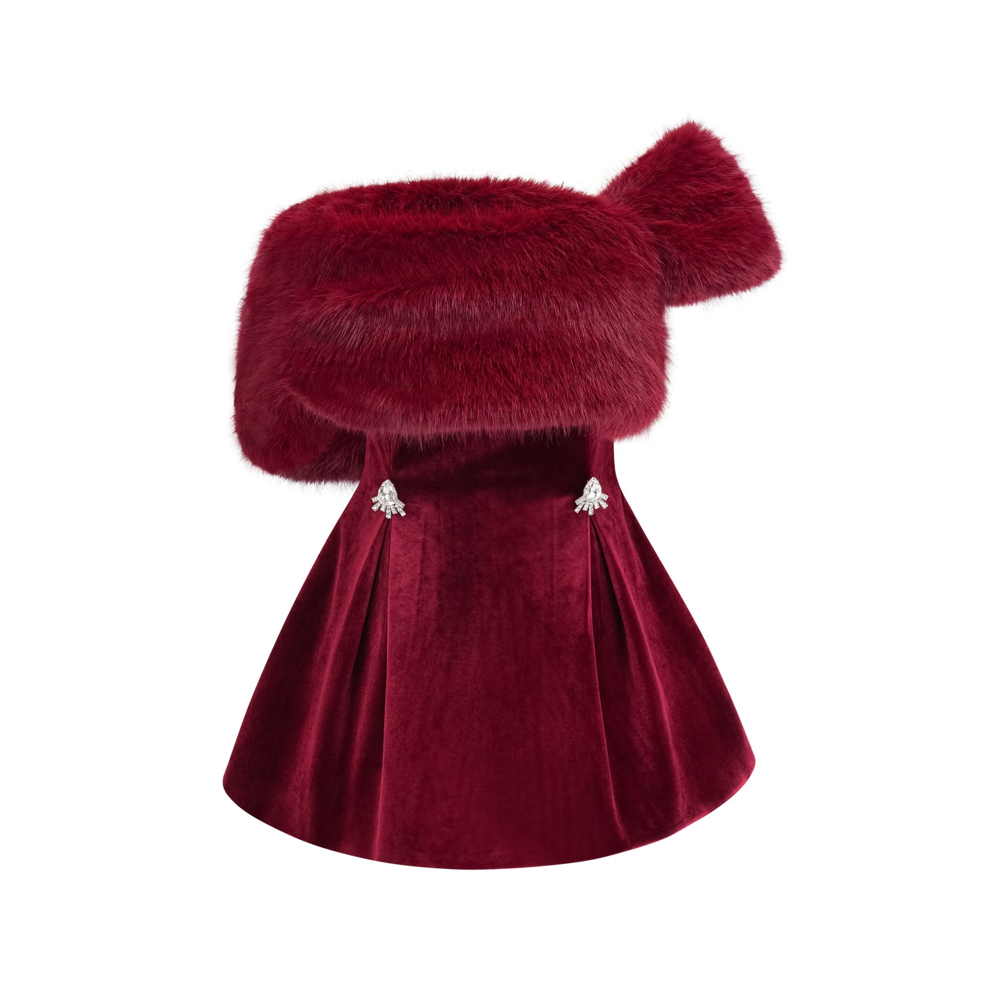 WOMEN'S VELVET FUR DRESS FOR PARTY