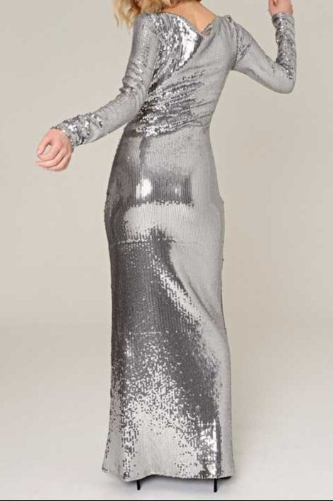 SEQUIN CUTOUT MAXI DRESS FOR PARTY