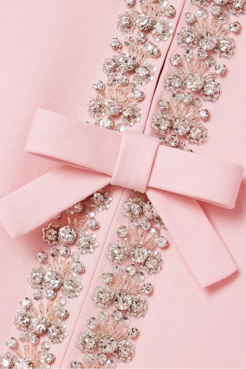 ZOE CRYSTAL BOWKNOT MIDI DRESS FOR EVENTS