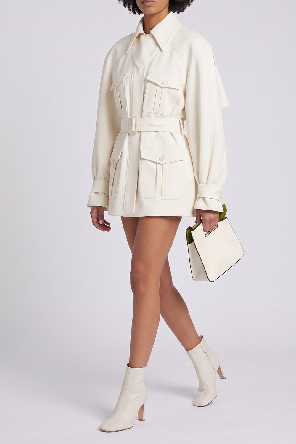 UTILITY BELTED MINI FIELD JACKET, COLLARED CARGO