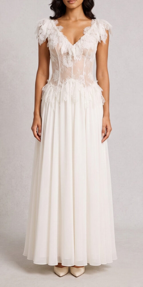09c2a17767303801 OFF SHOULDER LACE CORSET MAXI DRESS - WEDDING GUEST