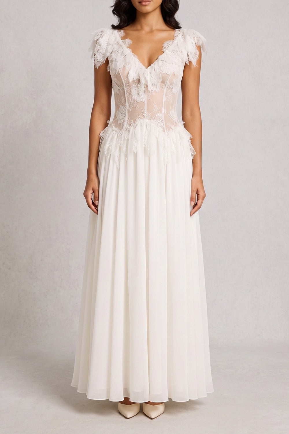 09c2a17767303801 OFF SHOULDER LACE CORSET MAXI DRESS - WEDDING GUEST