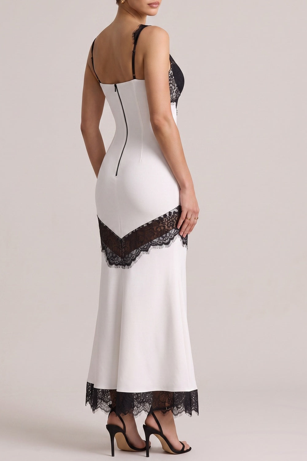0e829a67e8137646 SLEEVELESS BLACK LACE MERMAID MAXI DRESS FOR EVENING
