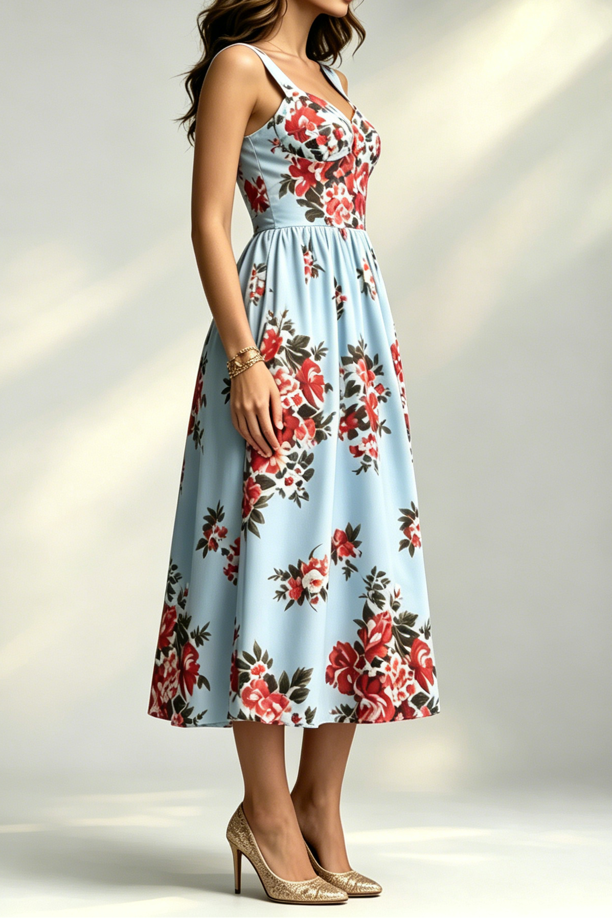 11_f888a0b0-72eb-4dc0-898b-a8f583d0e211 LIGHT BLUE LARGE RED FLORAL WIDE STRAP SWEETHEART FLOWY MIDI DRESS