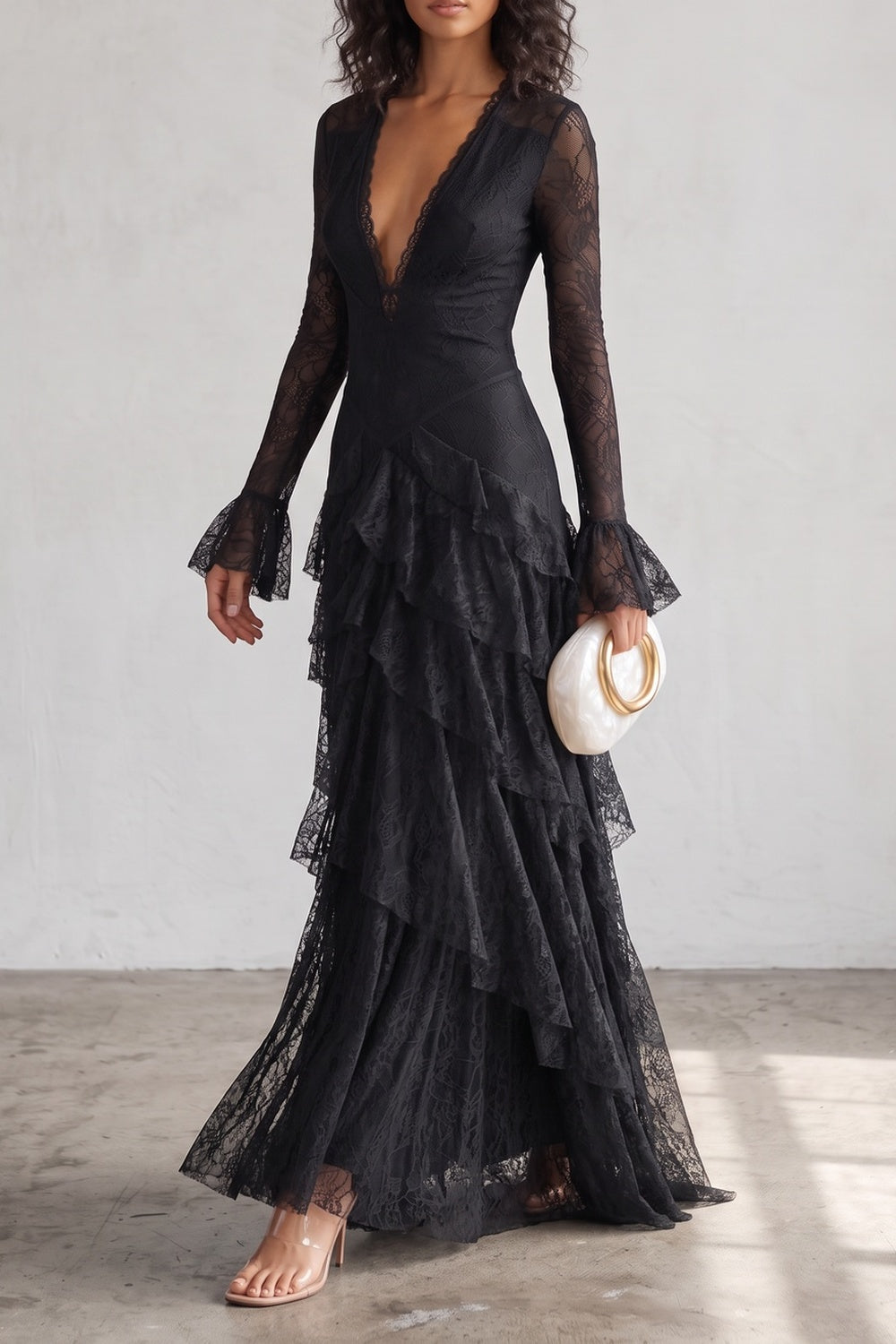 15d62ac2fbae41be_7754ad53-8cc5-4f4b-9c54-d5df4633393a LACE DEEP V MAXI DRESS LONG SLEEVE TIERED BOHO