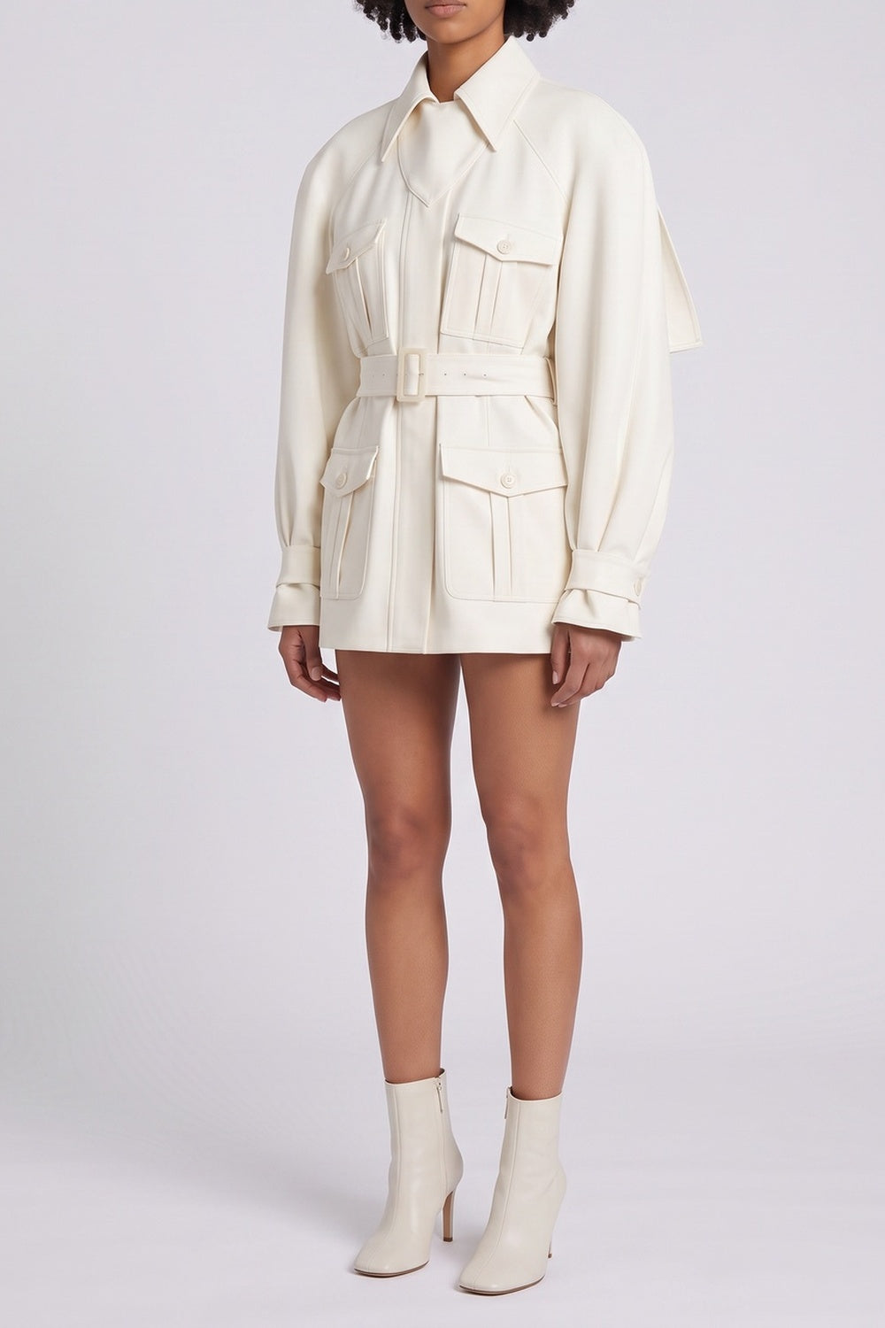 UTILITY BELTED MINI FIELD JACKET, COLLARED CARGO
