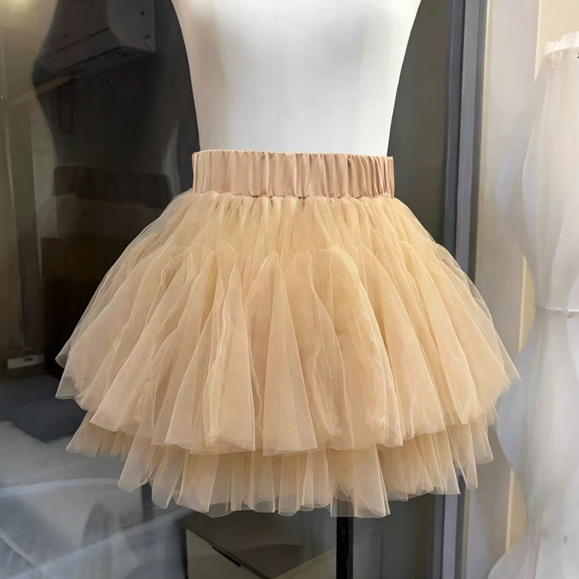 1_1_4_3b6cc390-f9fb-45ed-8b72-cd3f71f976a8 CHAMPAGNE 3D FLORAL CORSET TOP & TULLE MINI SKIRT SET