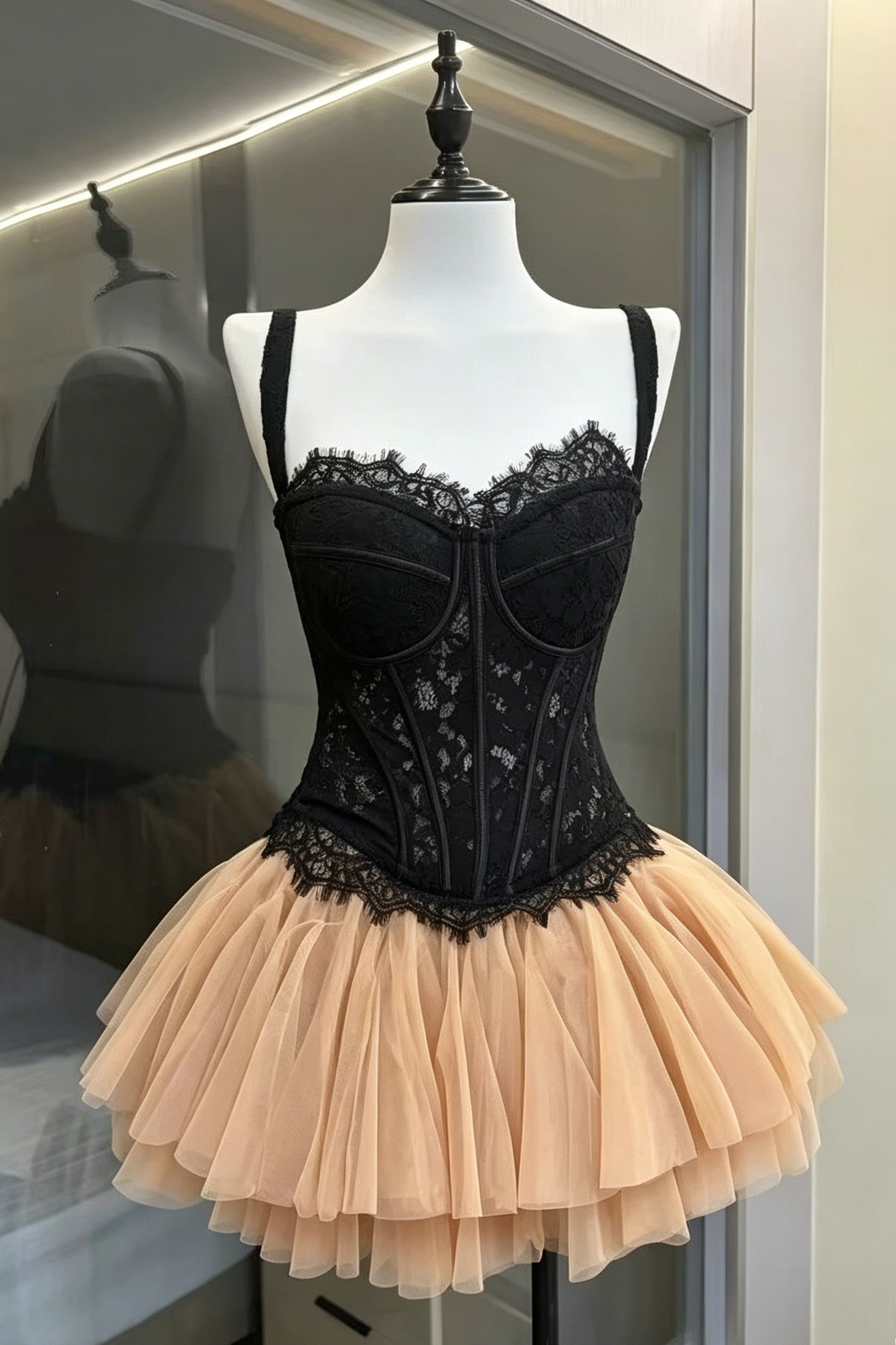1_1_5_525c399e-f7bc-4ab9-8f45-9b48db789b2a BLACK LACE CORSET TUTU SET, NUDE TULLE PARTY OUTFIT