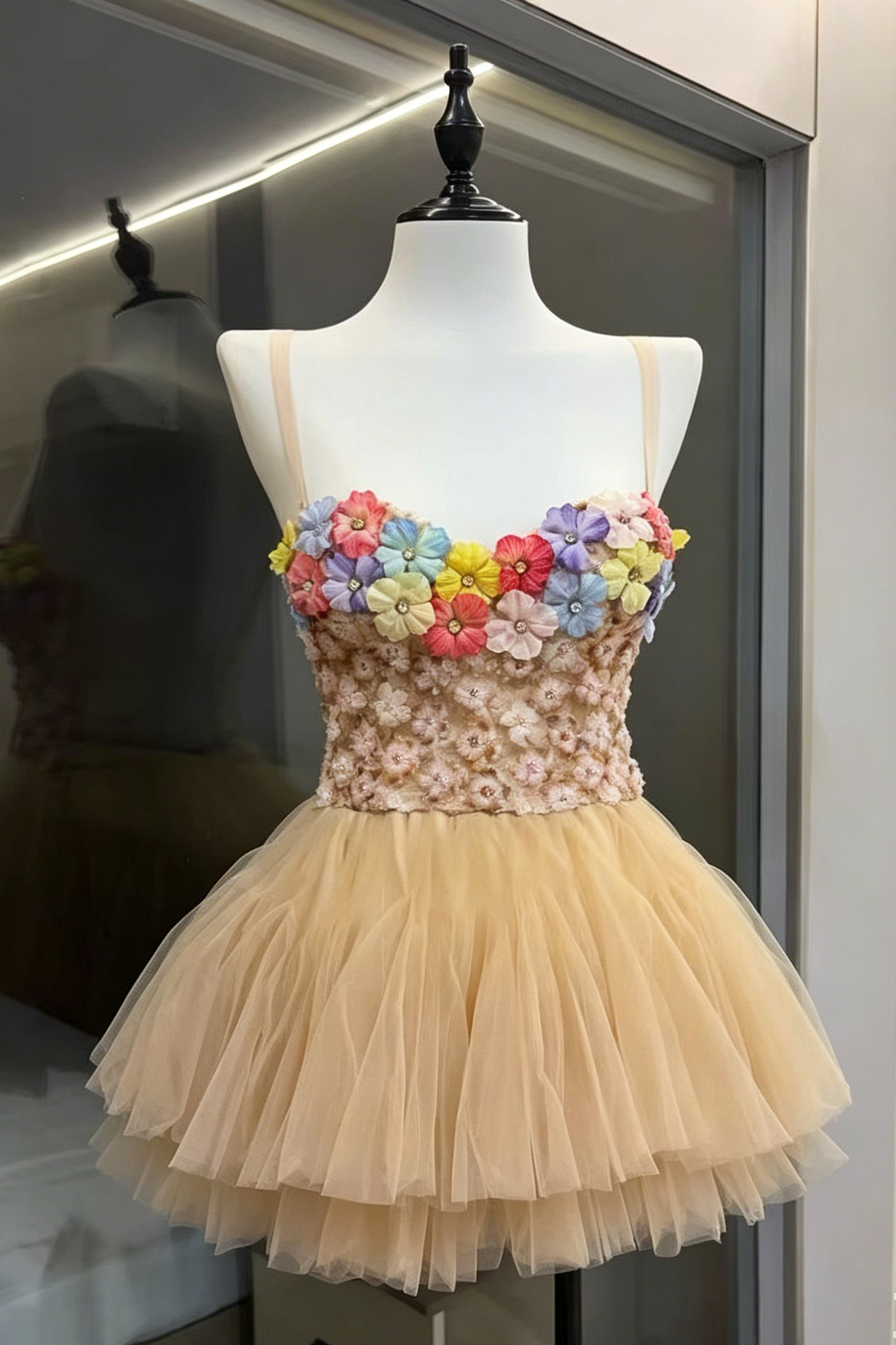 1_1_9_e7d3651d-d4a8-4836-8ace-ad1f2a101958 CHAMPAGNE 3D FLORAL CORSET TOP & TULLE MINI SKIRT SET