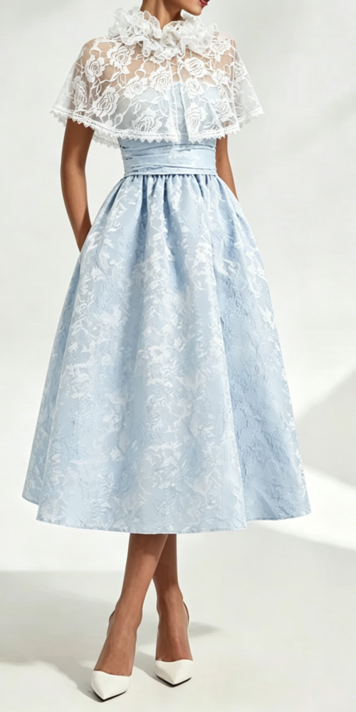 1_7164dd2b-be0f-4b4e-9aba-44c63839af81 ELEGANT CAPE SAOIRSE MIDI DRESS - BLUE