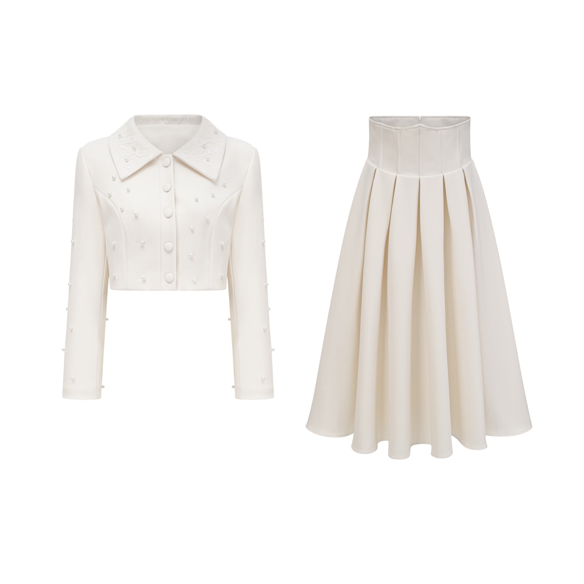1_a2c5d050-a564-4f67-964e-47b3ede864d5 PEARL COLLAR CROP BLAZER & PLEATED MIDI SKIRT SET