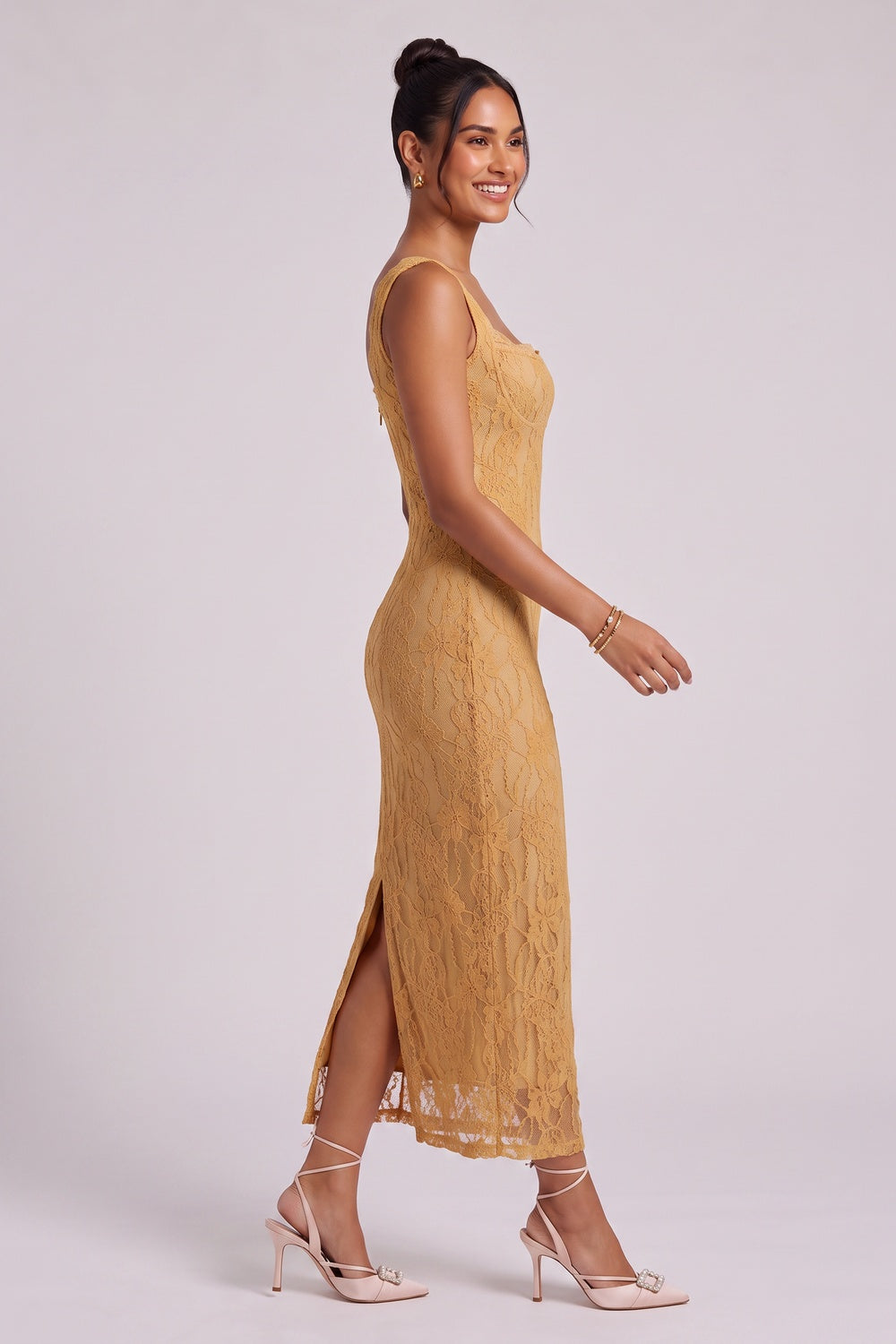 1c53c9a45cbfca75 MUSTARD YELLOW LACE SHEATH DRESS FOR WEDDING GUEST