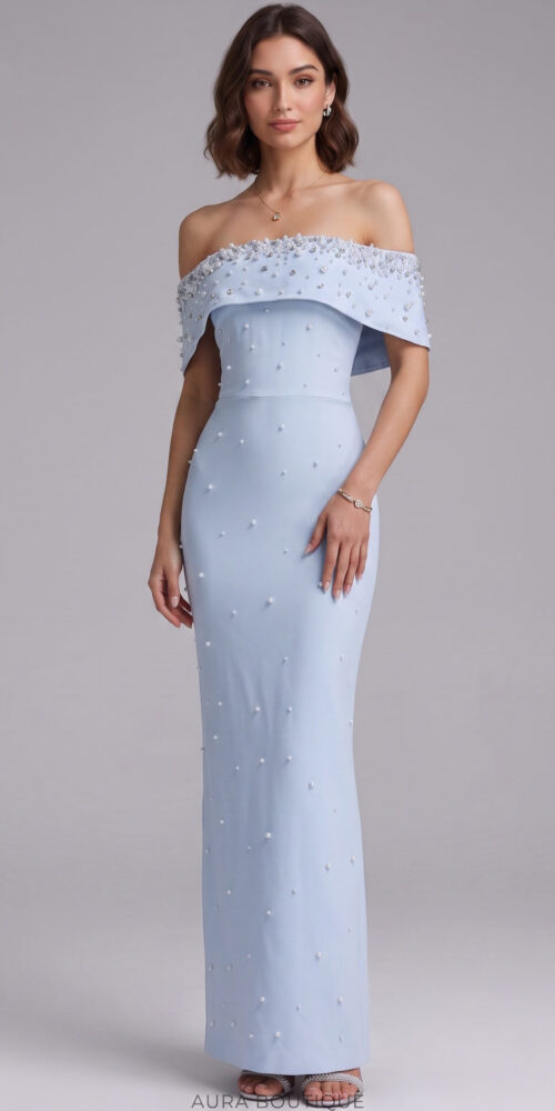 1ef0cd48dfb6190d LIGHT BLUE PEARL COLUMN GOWN | STRUCTURED CREPE FORMAL DRESS
