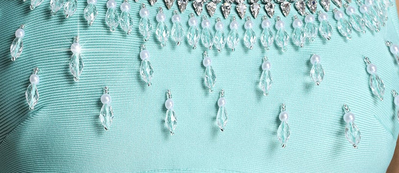 2026-03-17-patrycja218999 MINT BEADED SQUARE NECK CUTOUT MIDI BODYCON DRESS