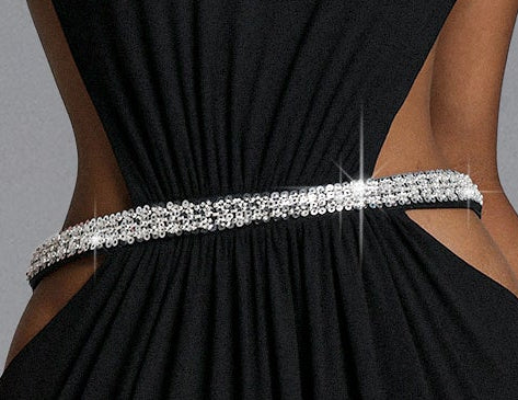 BLACK RHINESTONE HALTER MERMAID FORMAL GOWN