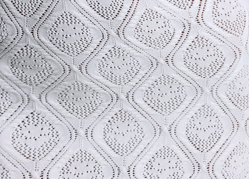 2026-04-14-maysa237516 WHITE CROCHET SQUARE NECK MERMAID MIDI DRESS BLACK FRINGE HEM
