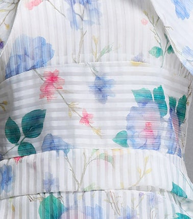 2026-04-14-maysa239296 WATERCOLOR FLORAL PUFF SLEEVE TIERED MIDI DRESS