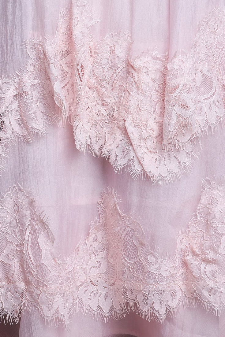 2026-05-12-maysa253307 BLUSH PINK LACE BABYDOLL MINI DRESS, SPAGHETTI STRAP PARTY
