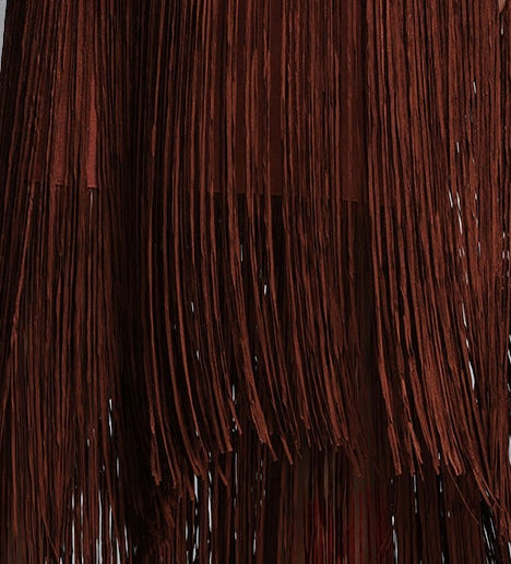 2026-05-15-melina255282 CHOCOLATE BROWN HALTER DRAPED BODYCON FRINGE MIDI PARTY DRESS