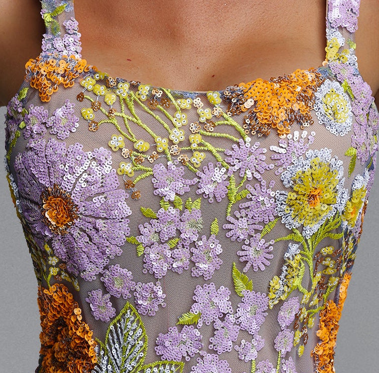 2026-05-22-ana-1-262775 MULTICOLOR 3D FLORAL BEADED MERMAID MAXI DRESS, SQUARE NECK, HIGH SLIT