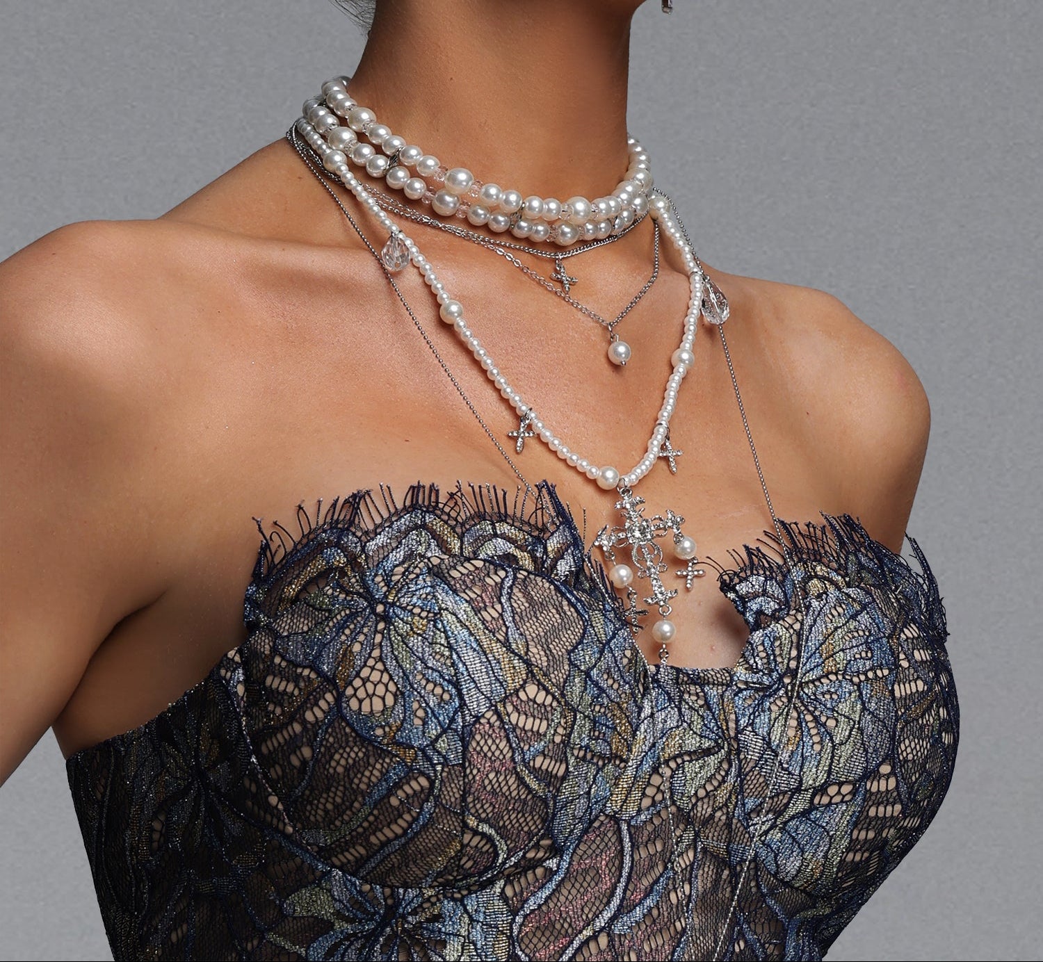 2026-05-22-ana-1-263927 MULTI-LAYER PEARL RHINESTONE CROSS NECKLACE SET