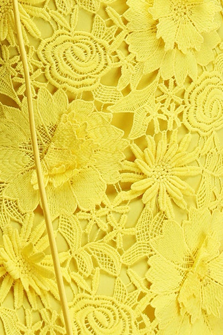 2026-05-27-alba266672 BRIGHT YELLOW 3D FLORAL LACE MERMAID BELTED MAXI DRESS