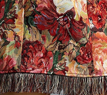 2026-06-13-andrea-m275413 VINTAGE FLORAL TAPESTRY TUBE TOP FRINGE HEM BODYCON DRESS
