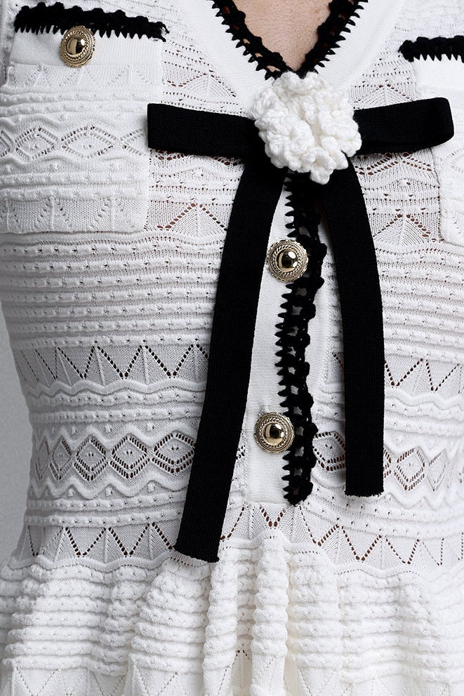 2026-06-18-alba277737 WHITE KNIT V-NECK BOW PEPLUM VEST MERMAID SKIRT SET