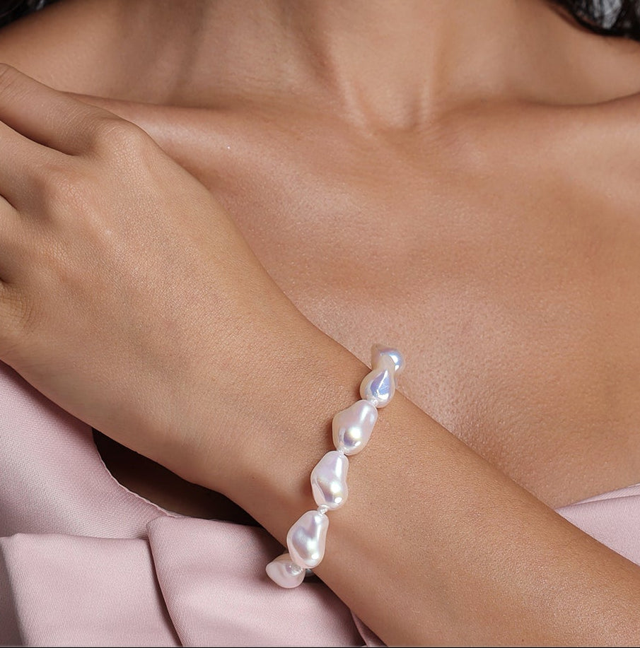 2026-06-29-maysa284533 BAROQUE PEARL BEADED BRACELET, IRREGULAR STATEMENT JEWELRY
