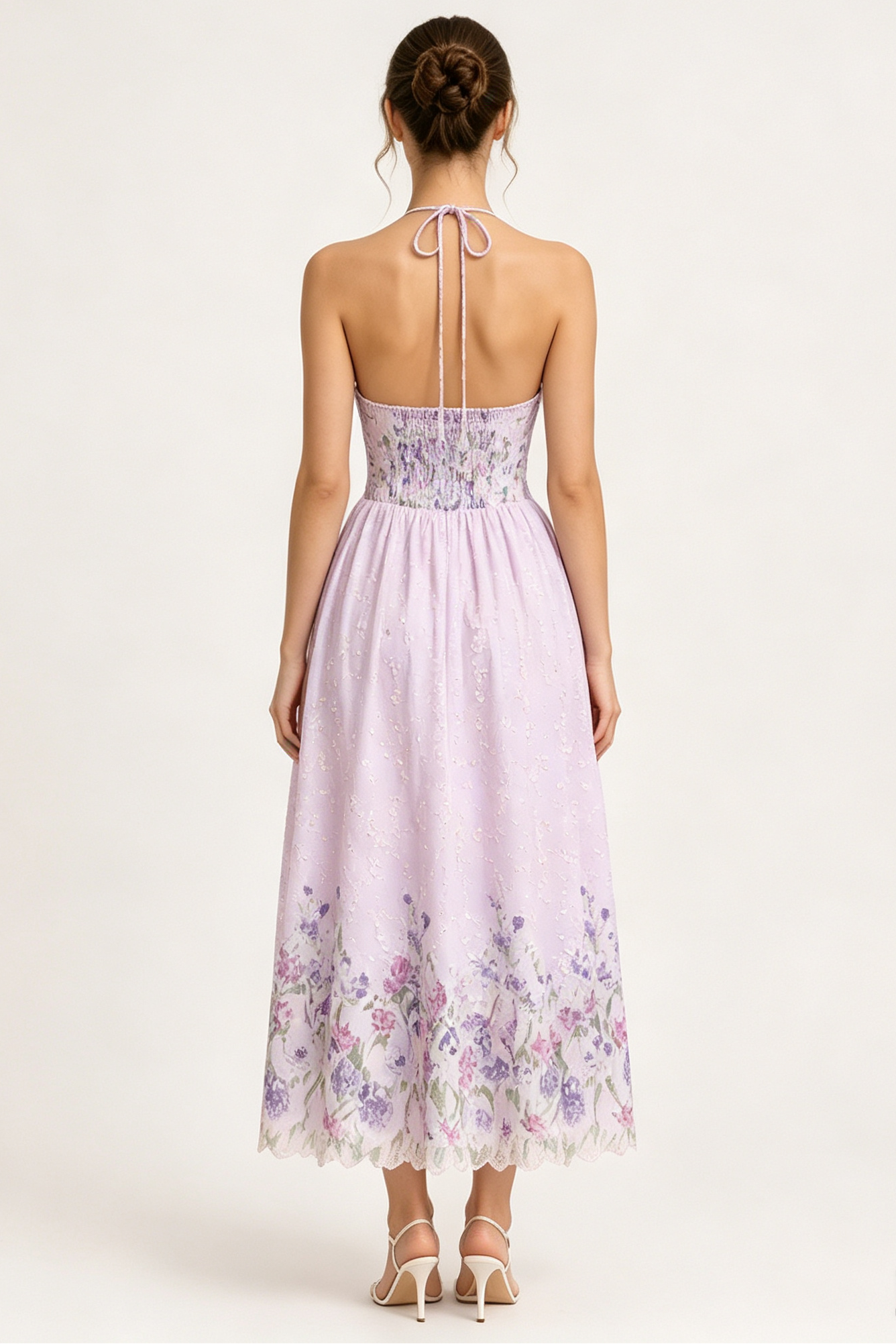 2026-07-29T003519.194 HALTER BOW FRONT FLORAL EMBROIDERY MIDI DRESS
