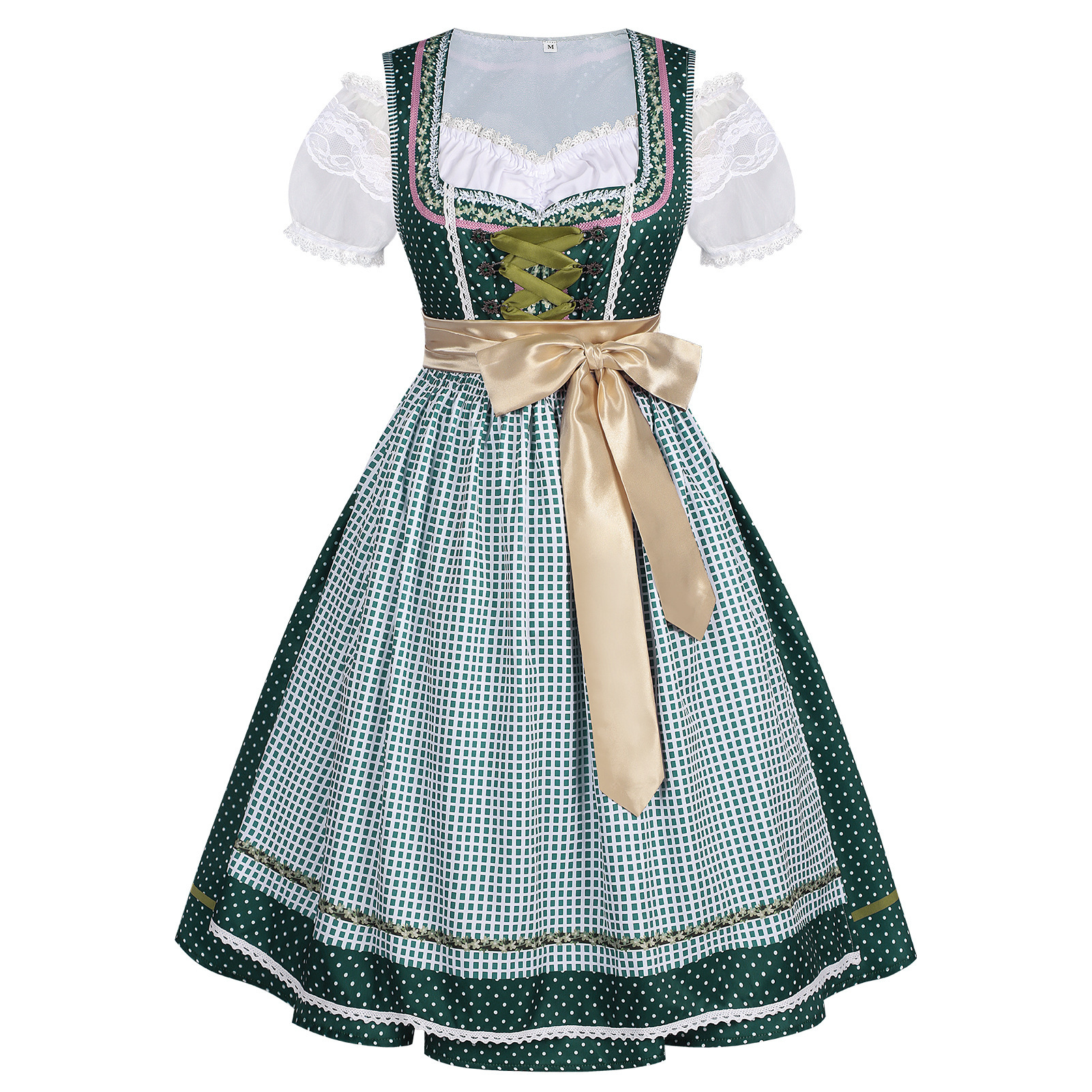 2026-08-04_153215_187 FOREST GREEN FIT-AND-FLARE DIRNDL DRESS SET