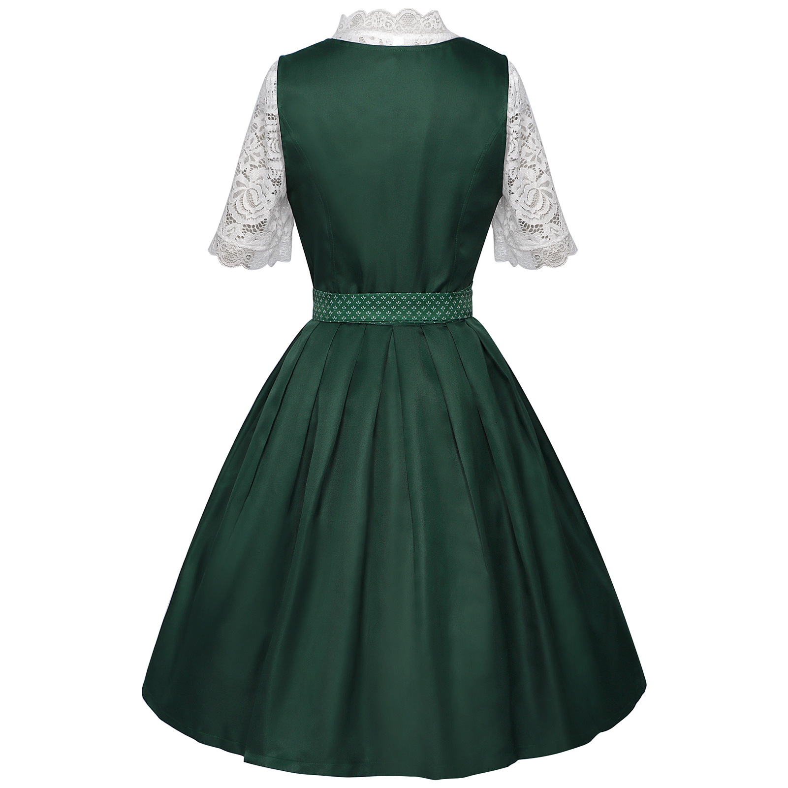 2026-08-06_171217_057 DARK GREEN SATIN DIRNDL SET – FIT & FLARE WEDDING OUTFIT
