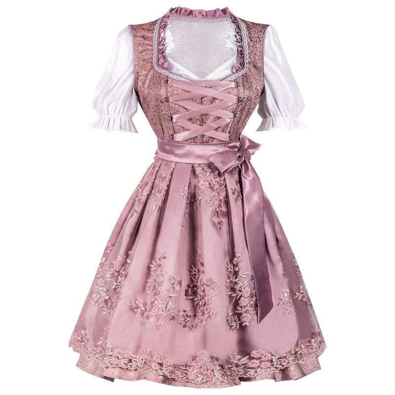 2026-08-07_134725_805 DUSTY PINK BROCADE FIT-FLARE DIRNDL SET