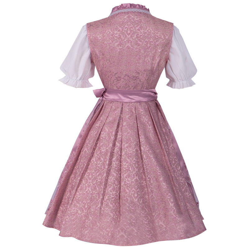 2026-08-07_134735_646 DUSTY PINK BROCADE FIT-FLARE DIRNDL SET