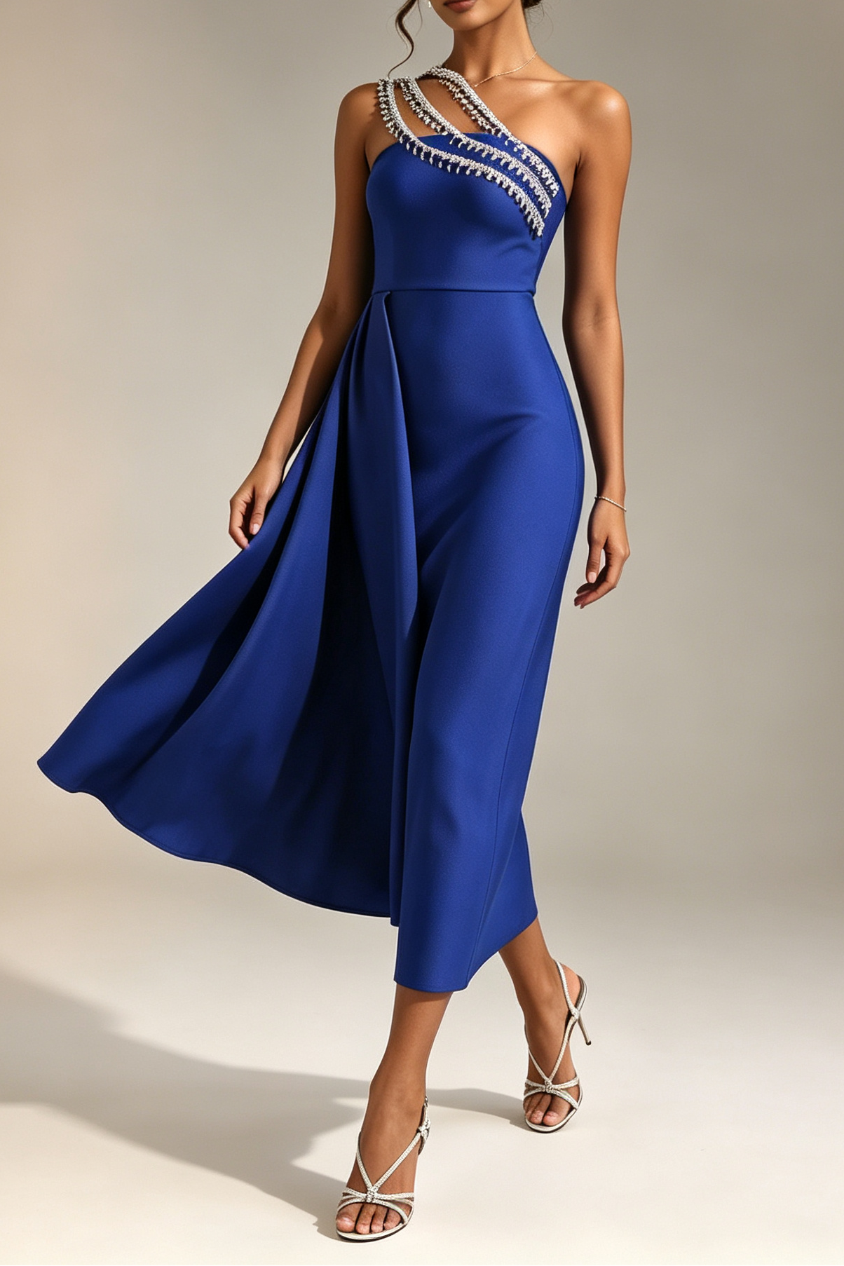 20260709171228_289_34 ROYAL BLUE ONE SHOULDER FRINGE RHINESTONE SLIM MIDI DRESS