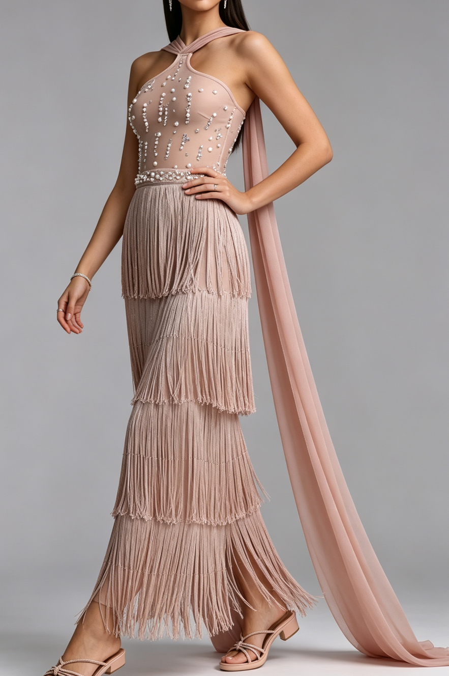 20260730162245_345_34 HALTER BEADED FRINGE MAXI DRESS FOR EVENING