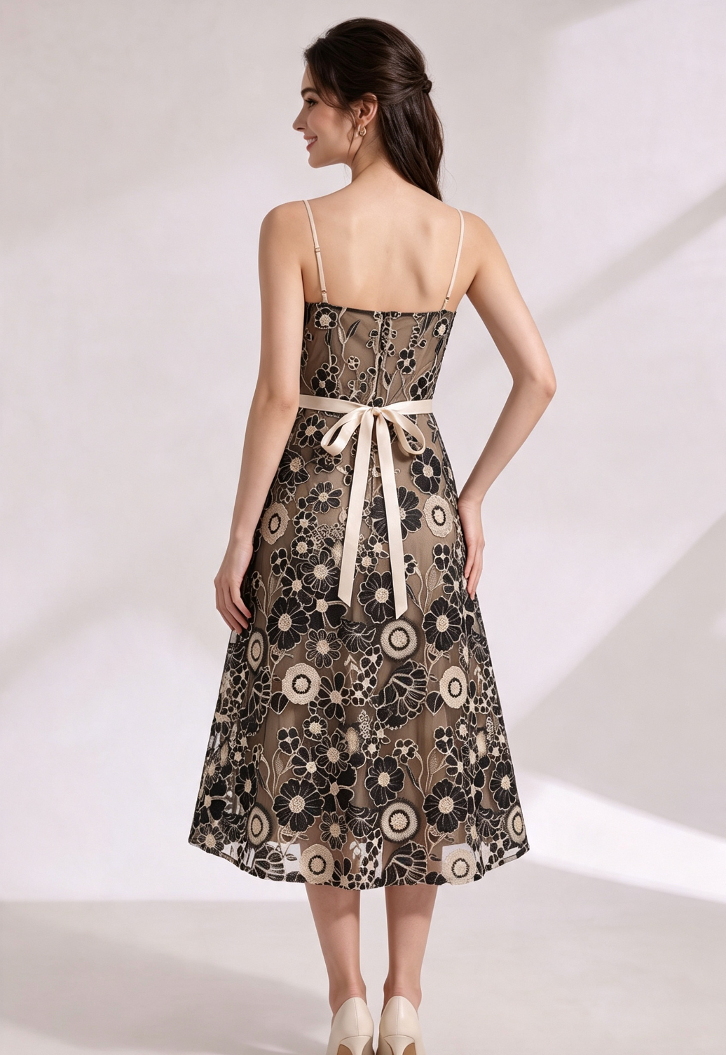 20260810151456_458_34 BLACK EMBROIDERED TULLE A-LINE MINI DRESS