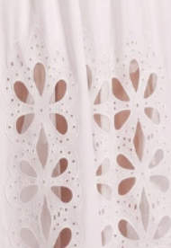 WHITE EYElet A-LINE MAXI DRESS COTTON POPLIN