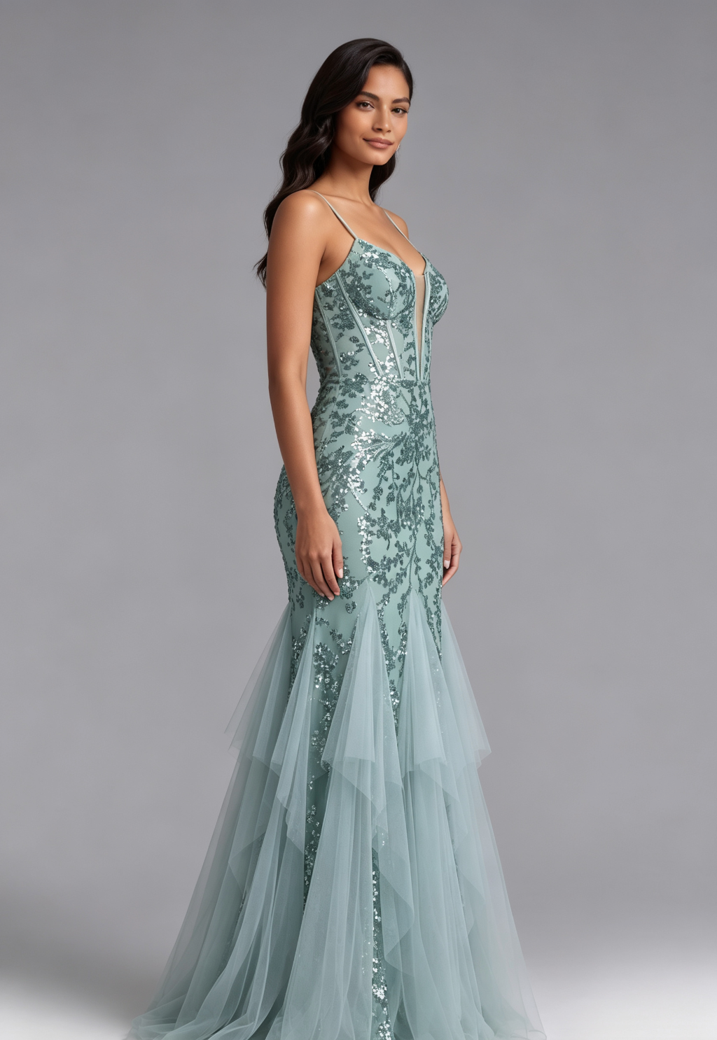 20260818140449_598_34 SEAFOAM SEQUIN MERMAID EVENING GOWN
