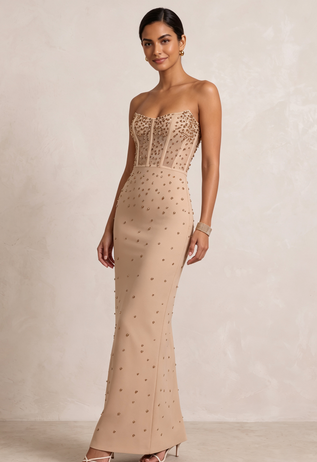 20260818140716_599_34 BEIGE STRAPLESS STUDDED MAXI GOWN