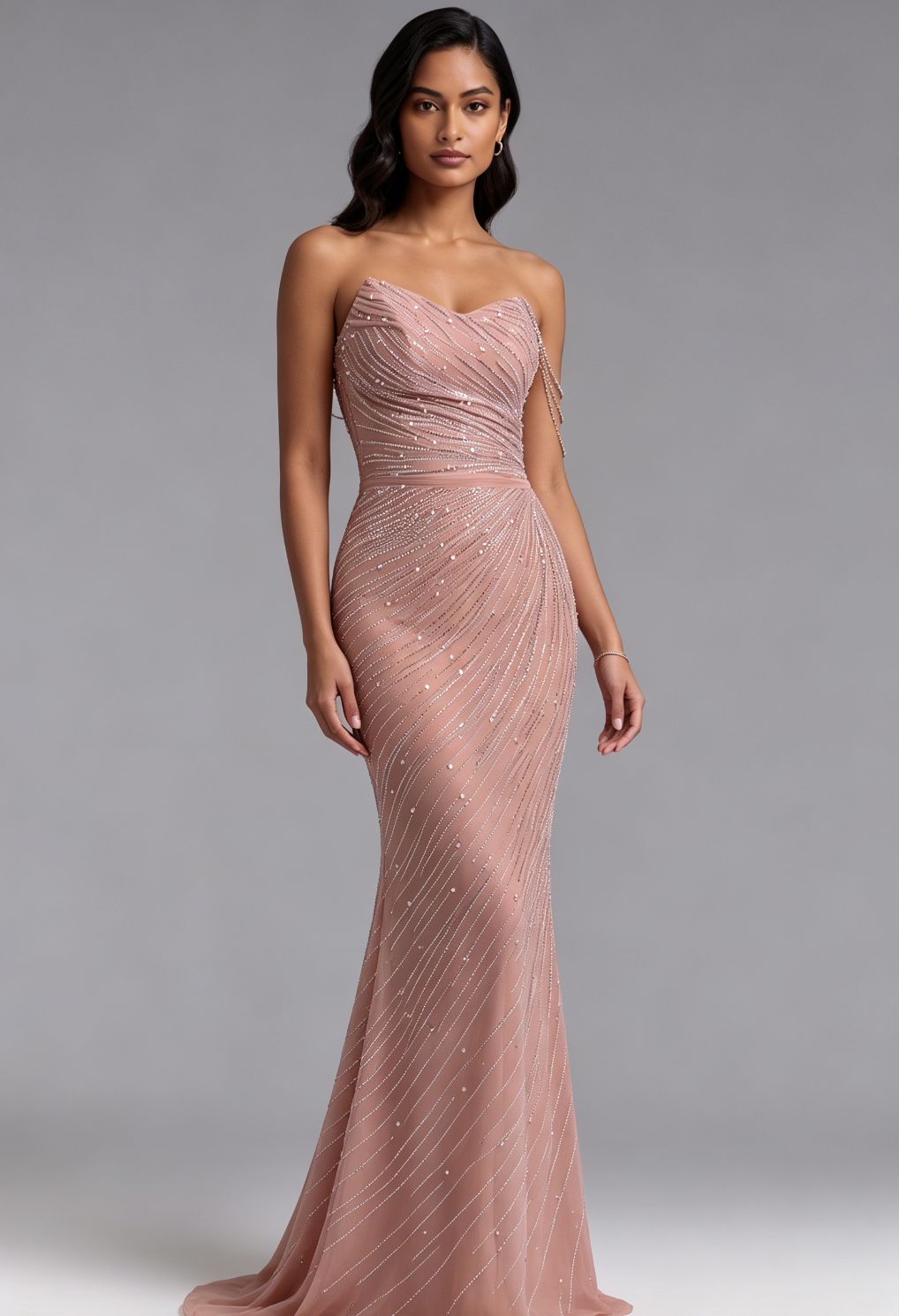 20260818143810_611_34 DUSTY PINK BEADED MERMAID COLD SHOULDER EVENING GOWN