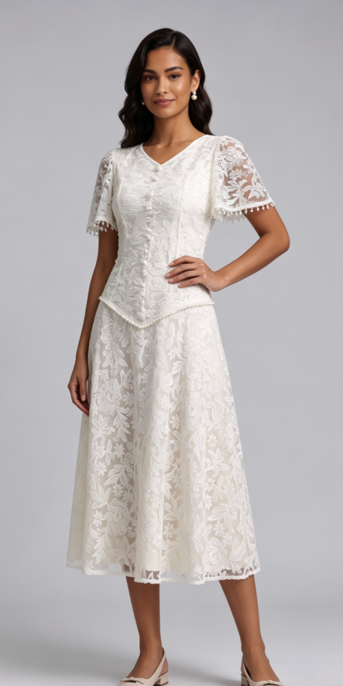 20260820134709_636_34 IVORY FLORAL LACE A-LINE WEDDING GUEST DRESS