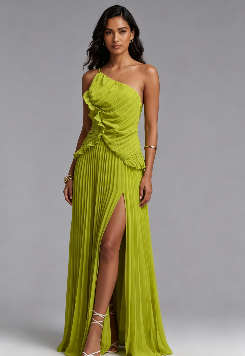 20260820135402_639_34 LIME GREEN CHIFFON A-LINE EVENING GOWN