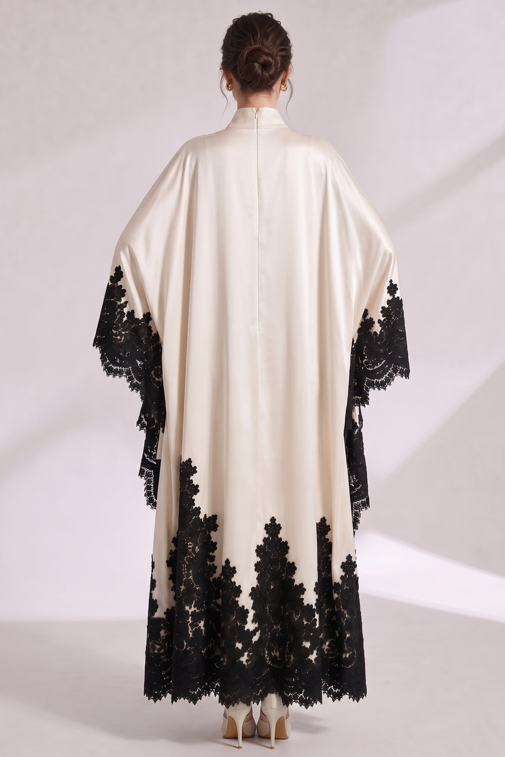 215a84bd0cb1d6cd CREAM SATIN OVERSIZED A-LINE KAFTAN GOWN