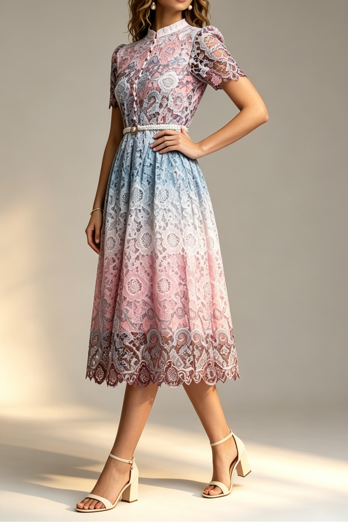 23_ea432580-db64-4520-bf22-e3530edd7e59 OMBRE FLORAL LACE MIDI DRESS | STAND COLLAR PUFF SLEEVE A-LINE